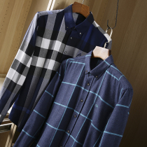 Fashion Gprint Foreign Trade Factory Cut Mark Mens Clothing Business Casual 100 Hitch Plaid Long Sleeve Shirt Lining Male Tide