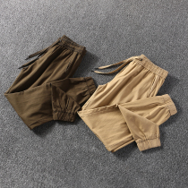 客供棉面料 外贸男装工厂剪标尾货工装多口袋收口休闲裤长裤男潮