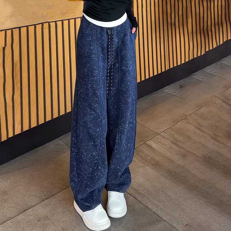 Tie-Dye Banana Sweatpants for Women, 2026 Spring New Style, Plus Size, Slightly Chubby, Fashionable, Versatile, Slimming, Wide-Leg Scimitar Pants
