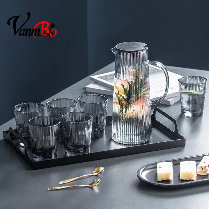 Light and luxurious water with suit large capacity Water glass Summer minimalist Living room glass mug Home Cold Kettle Creative Cup