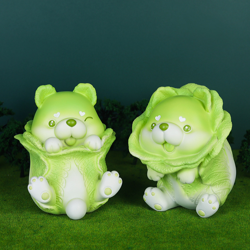 Small dish dog model vegetable elf net red car decoration car decoration girl birthday gift cute night light