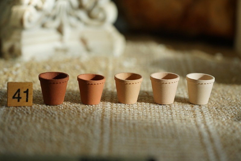 41 Miniature Ceramic Flower Pots Dollhouse Ornaments Bjd Garden Decoration Model Pottery Clay Natural Color Flower Vessel