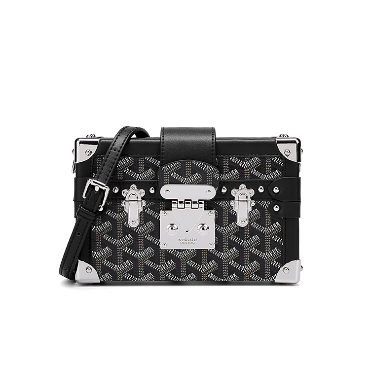 Trendy Brand Single-Shoulder Crossbody Women's Bag Edmond Classic Black Box Bag Fashionable Mini Retro Versatile Small Square Bag