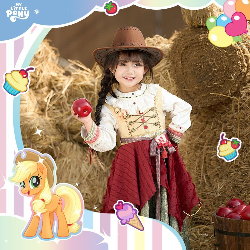 2026 Spring New Hanfu [My Little Pony Collaboration - Apple Manor] Girls' Improved Sling Dress for Daily Wear
