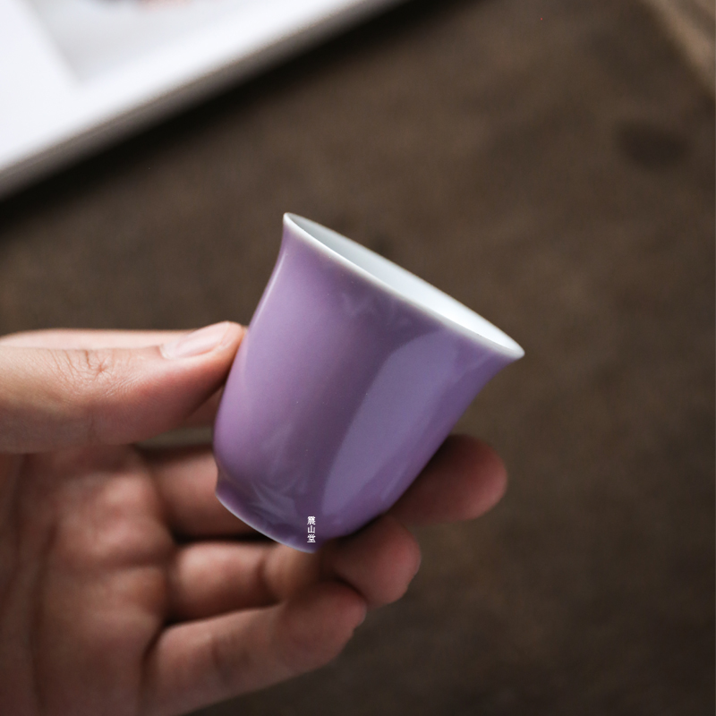 Zhenshantang Jingdezhen Teacup Kung Fu Tea Violet Glazed Teacup Single Tea Cup Drinking Tea Small Cup Smell the Fragrance Cup - Taobao