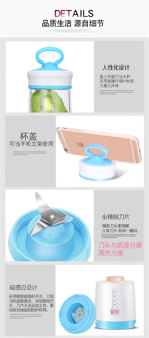 máy ép snapbee Zhuo Dike cốc nước trái cây mới cầm tay đôi máy ép trái cây xay đa chức năng máy nấu ăn thủy tinh bổ sung thực phẩm - Máy ép trái cây máy ép trái cây hurom