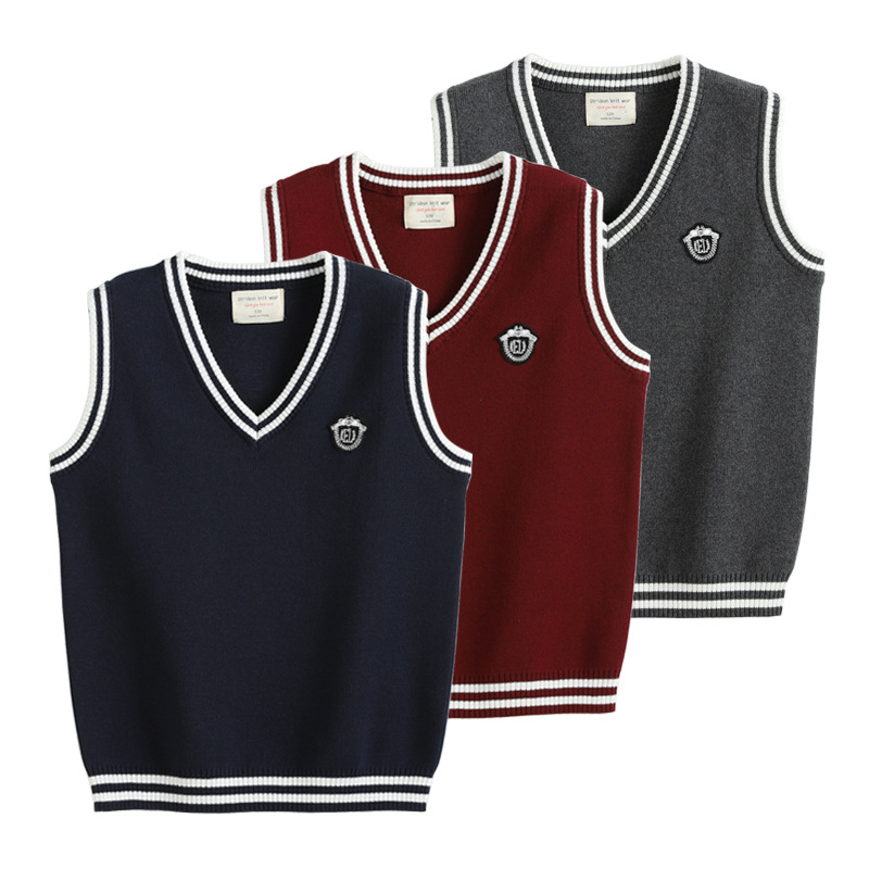 Children's CUHK airy line Machia spring autumn season V collar 2021 new girl boy hit undershirt primary school student vest