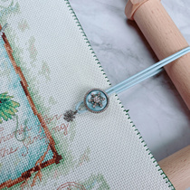 Cross-stitch cloth button drawstring button cross-stitch side clip cross-stitch cloth artifact (11 12)