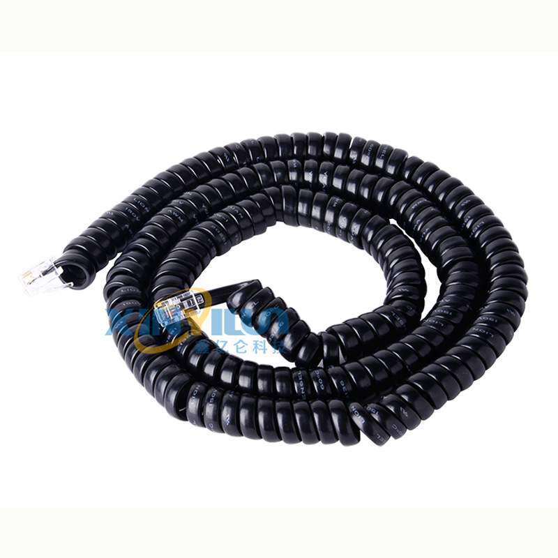 4 core phone line Handle line Spring line Slipstick line Phone curve 5 meters black 4P4C