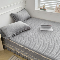 Solid color new milk velvet tatami sheet single piece special quilted anti-slip bed cover rural large kang set blanket