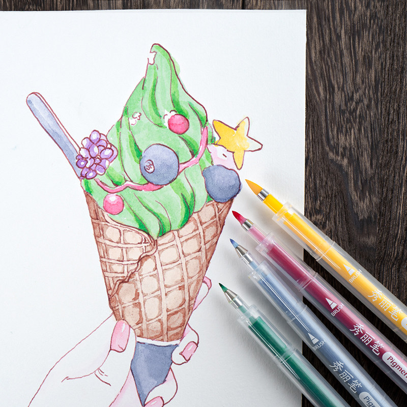 Show Link brush 2 clothes students with a practice note pen brush soft head can be added with small block letters in italy block letters