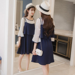 哺乳衣外出夏连衣裙韩版雪纺哺乳裙哺乳期月子