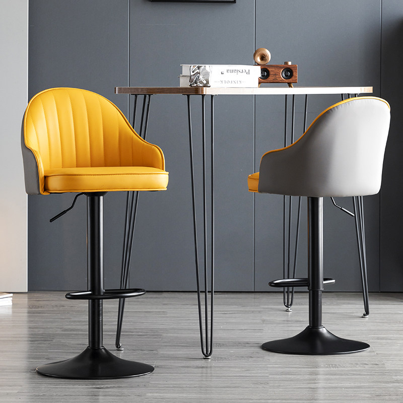 Bar Chairs Home Bar Stool Lift minimalist High footstool American Bar chairs casted silver counter chairs light and luxurious spin