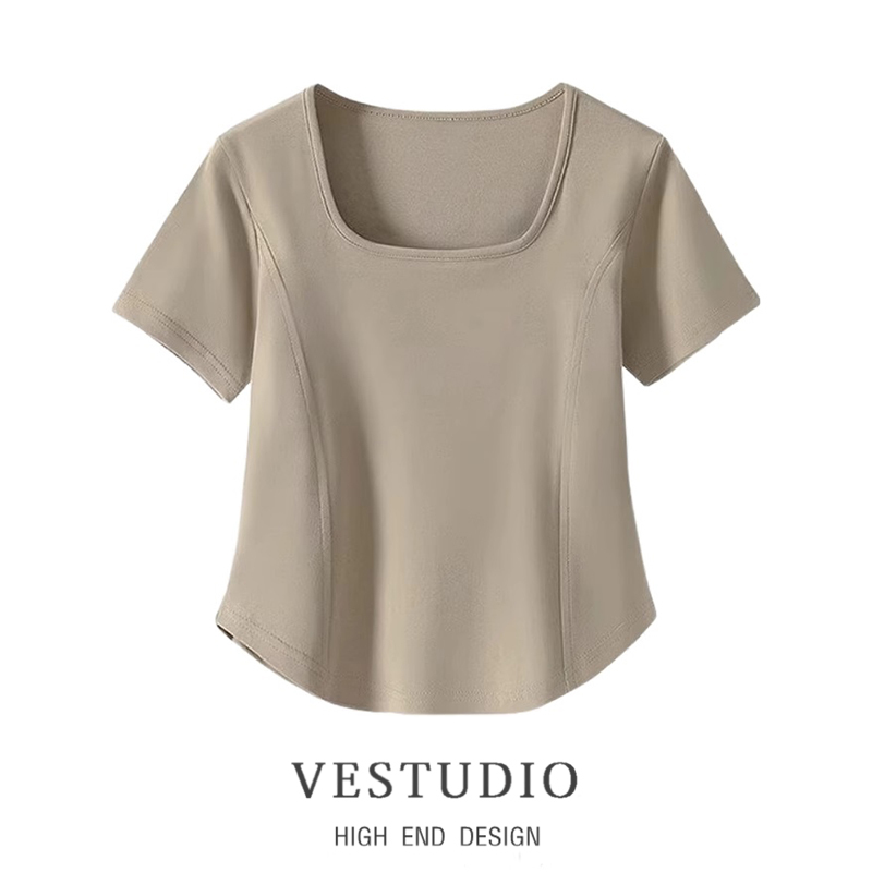 Brand Discount Summer Off-Shoulder Fishbone Slimming Top for Plus-Size Women, Stylish and Slim-Fit Irregular Short-Sleeve T-Shirt Brand Discount Summer Off-Shoulder Fishbone Slimming Top for Plus-Size Women, Stylish and Slim-Fit Irregular Short-Sleeve T-Shirt