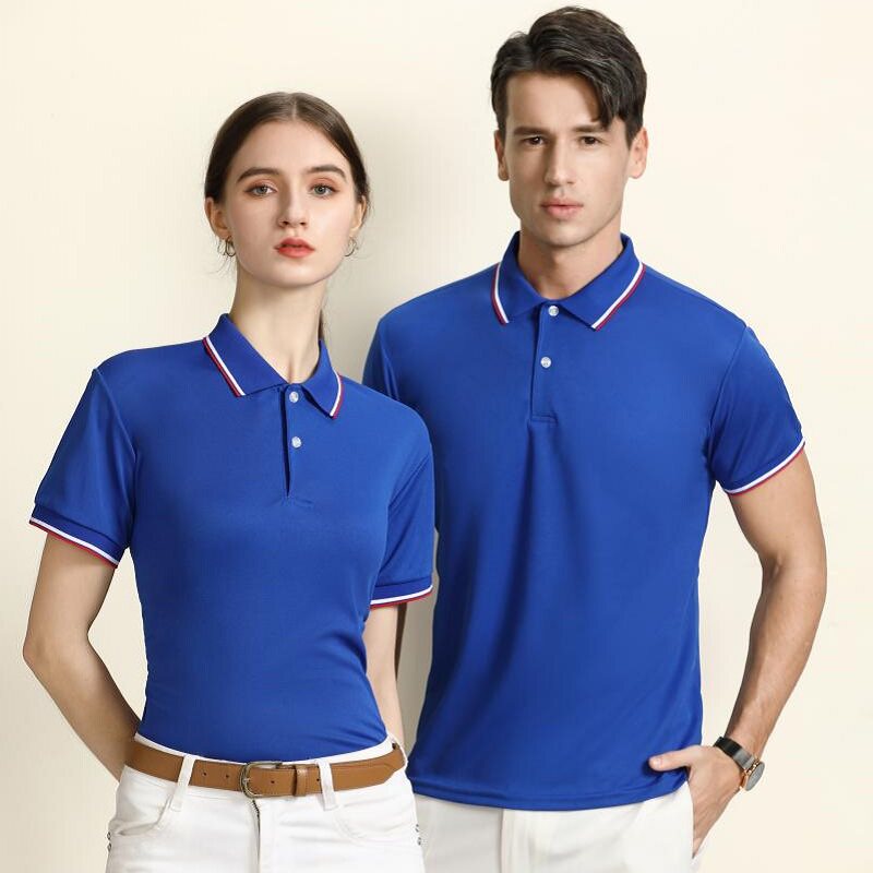 Lapel polo shirt overalls custom solid color business casual advertising group new simple summer short-sleeved T-shirt
