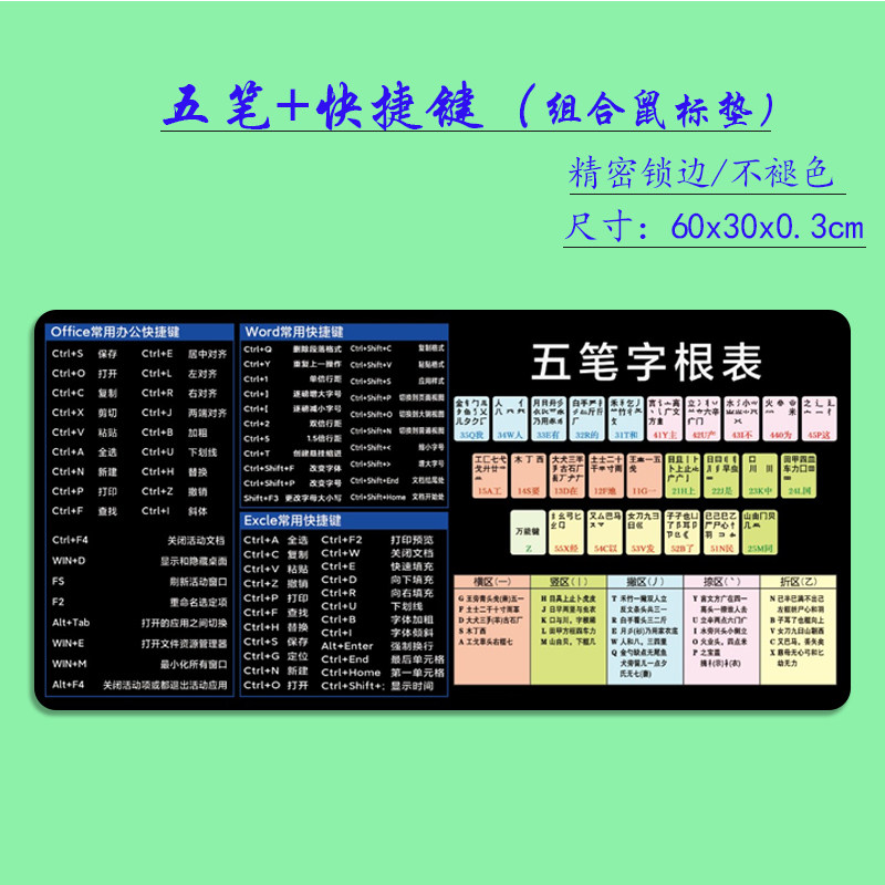 Wubi Method Wubi root formula mouse pad + pinyin typing learning pad + computer ...