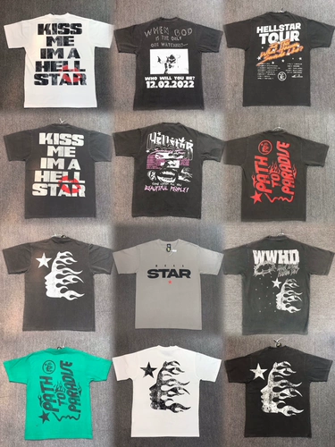 Hellostar Studios Мужчины и женские свободные ретро -фут 2023 Net Red и тот же европейский и американский бренд Tide Tide Short T