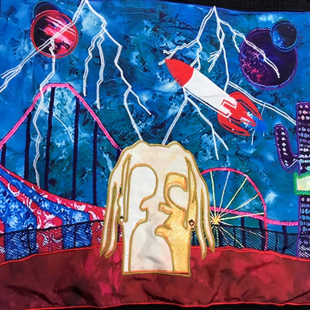 Travis Scott Astroworld Jacket washed high street tide brand heavy industry embroidered denim jacket