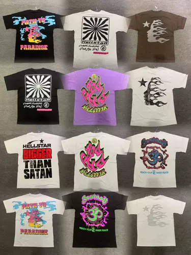 2023 SS Hellstar Studios футболка европейская и американская бренда прилив Pure Cotton Print