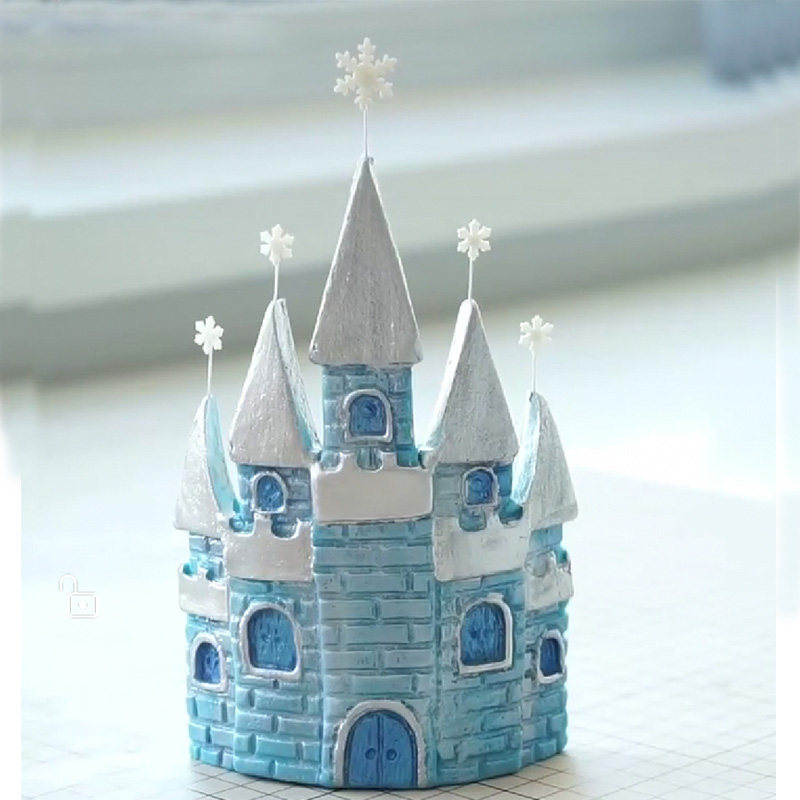 Net Red Castle Silicone Mold Chocolate Flip sugar paste Baking sweet taster Decorative Supplies Tool 3D Cubic castle