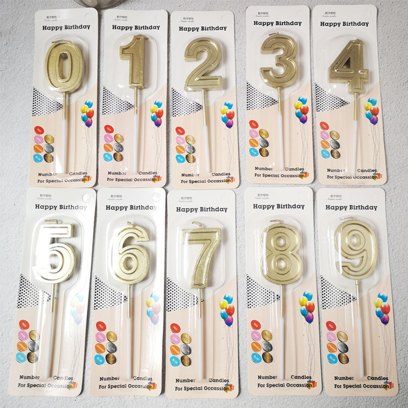 Golden Digital Candle Birthday Cake Decoration Environmentally Friendly Smoke-free Little Candle Party Children Cartoon Dessert Table Dress