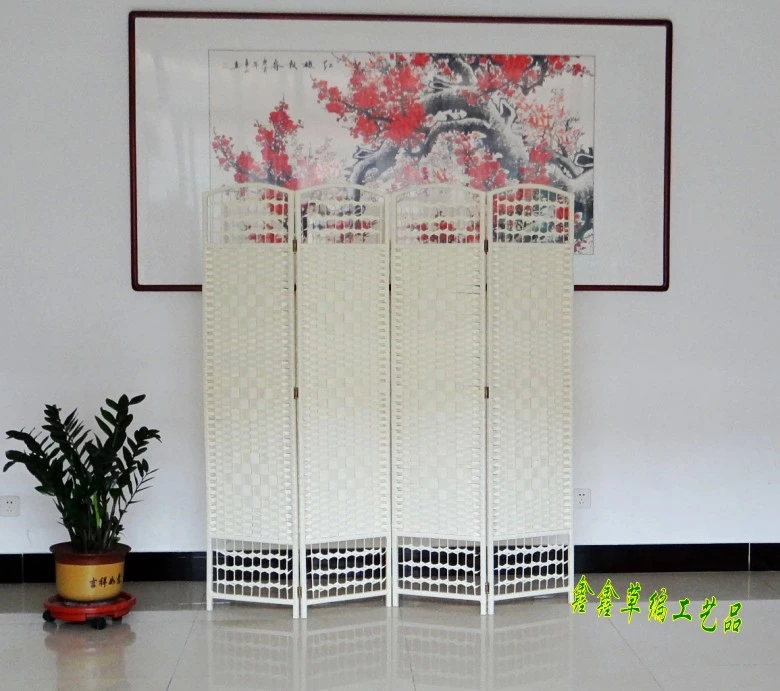 Vách ngăn rơm handmade, cửa ra vào phòng khách thời trang, màn che phòng ngủ hiện đại, màn che khách sạn đơn giản, màn che đơn giản vách ngăn bàn thờ ông địa vách ngăn giả gỗ