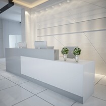Guangzhou company front desk reception desk baking paint cashier training institution welcome service desk simple modern desk