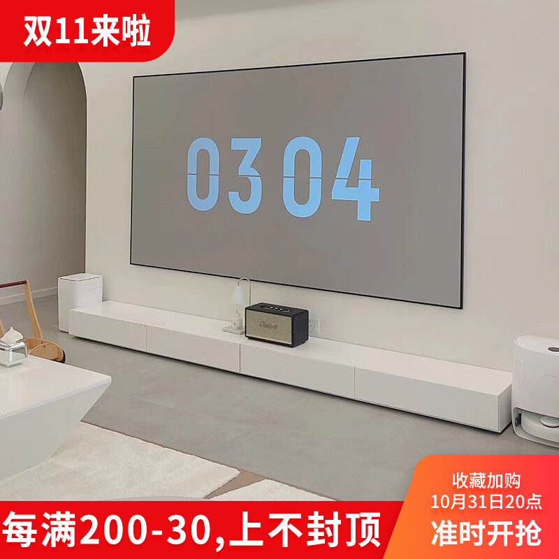 All solid wood TV cabinet modern minimalist small apartment floor living room coffee table TV cabinet combination Italian minimalist floor cabinet