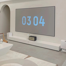 Full solid wood TV cabinet modern minimalist small outdoor terrace living-room tea table TV cabinet combined Serly minimalist lockers