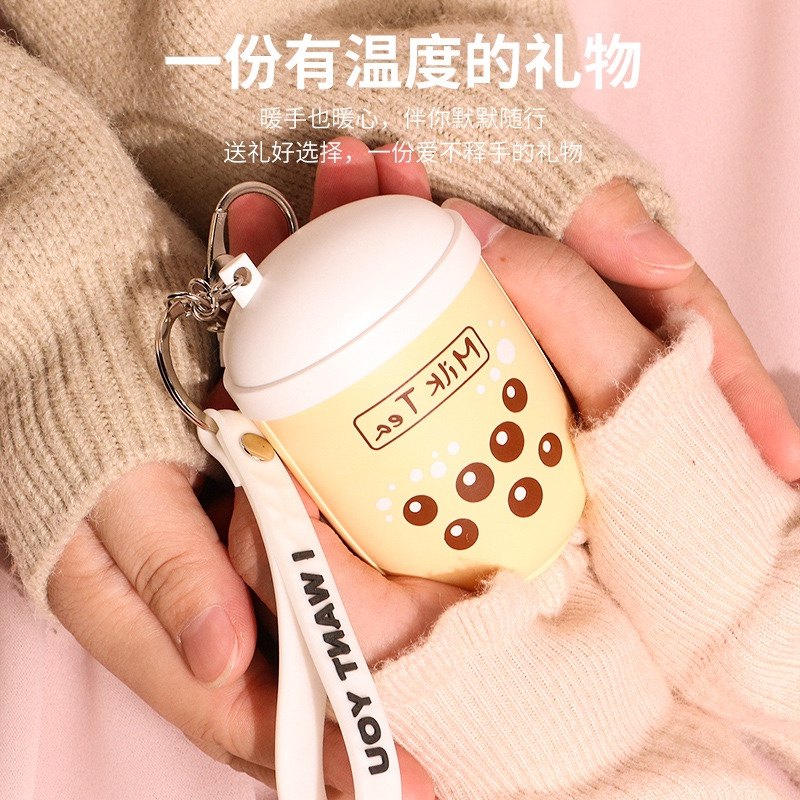 Popcorn Warm Hands Treasure Mini Milk Tea Cup Cartoon Key Button USB Charging Three-Gear Creative Small Gift Portable Cute-Taobao