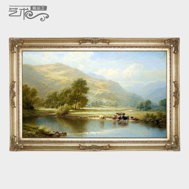 Walter's World-Famous Oil Painting, Classical Landscape, Hand-Painted, Mountain and Water Scenery, European-Style Villa, Living Room and Dining Room Hanging Decoration 103 Walter's World-Famous Oil Painting, Classical Landscape, Hand-Painted, Mountain and Water Scenery, European-Style Villa, Living Room and Dining Room Hanging Decoration 103