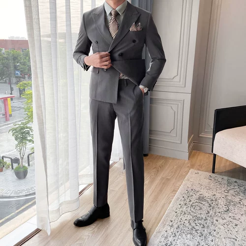 Комплект для отдыха, пиджак классического кроя, свадебное платье, облегающий крой, в корейском стиле, в британском стиле