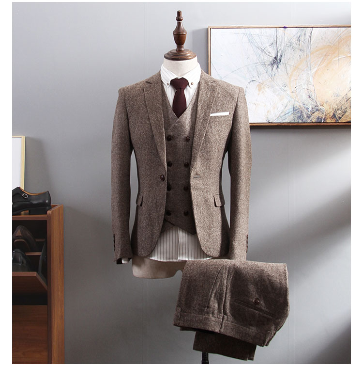 Bộ đồ vest nam công sở phù hợp với bộ đồ ba mảnh Slim phiên bản Hàn Quốc chuyên nghiệp của Anh gió nhỏ phù hợp với chú rể váy cưới quần tây