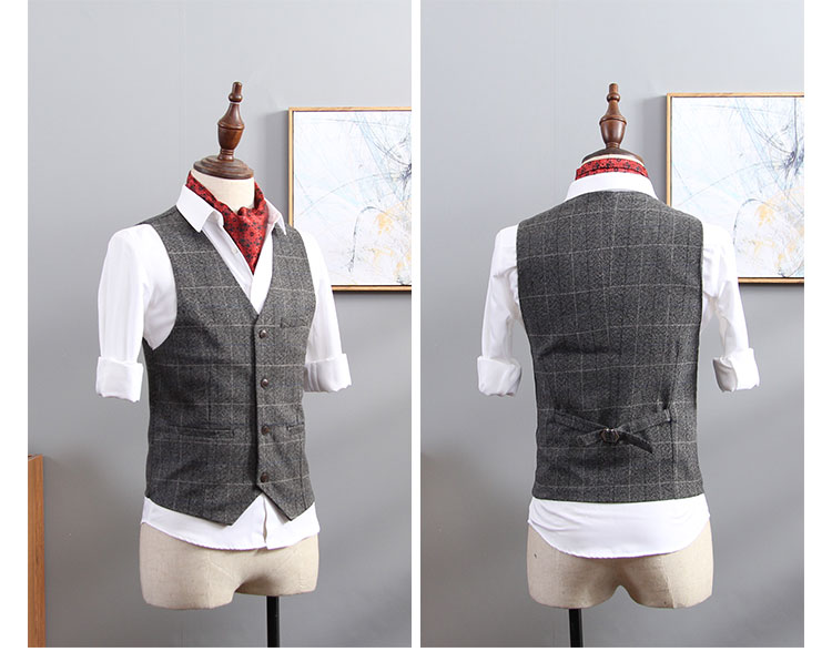 Anh lịch lãm áo kẻ sọc lớn Phiên bản Hàn Quốc của áo vest tự tu nam phù hợp với áo vest anh em nhóm váy cưới thủy triều giản dị - Dệt kim Vest vest nam hàn quốc