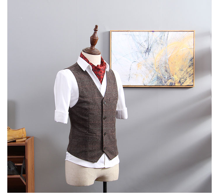Anh lịch lãm áo kẻ sọc lớn Phiên bản Hàn Quốc của áo vest tự tu nam phù hợp với áo vest anh em nhóm váy cưới thủy triều giản dị - Dệt kim Vest vest nam hàn quốc
