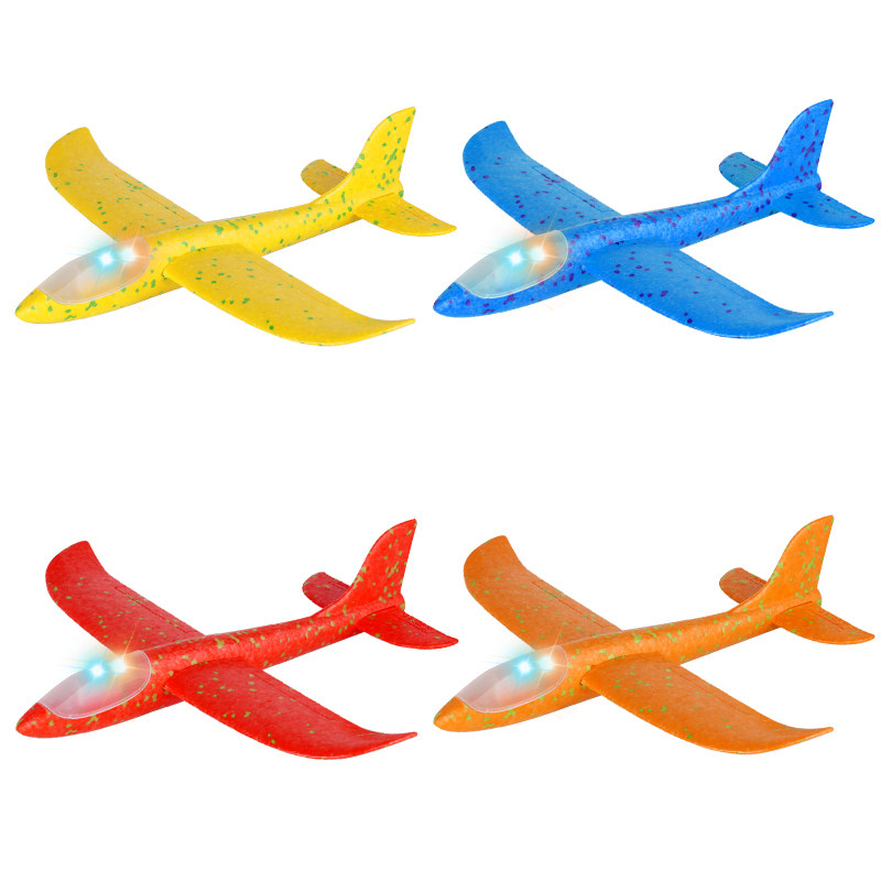 Red bullet foam plane gunman throws rotary launch paper fly glider outdoor children's toy gun boy