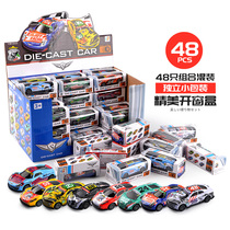 Children mini-combined metal sheet iron shell 50 vehicles all types of back force Inertia Small Car Toy Suit Boy Dolly