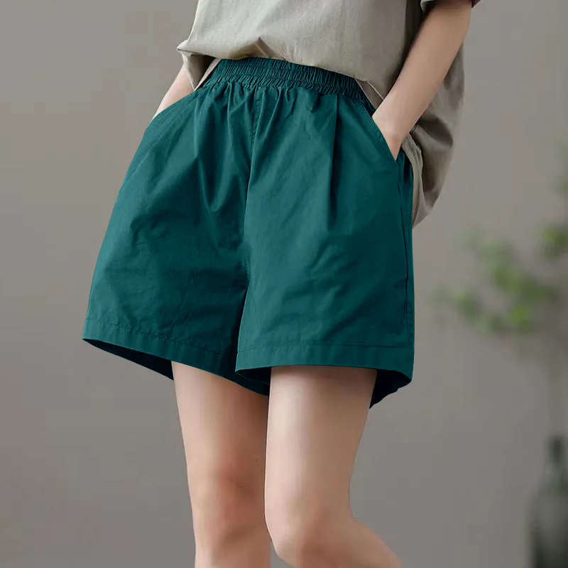 Summer High-Waisted Wide-Leg Shorts for Women, Korean Style, Versatile, Loose, Thin, Plus-Size, Casual, Sporty, Workwear, Five-Point Pants