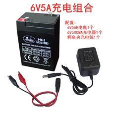 Запчасти для детского транспорта 儿童电动车电瓶6v5ah电瓶 大于6v4.5ah蓄电池三轮车四轮车充电器