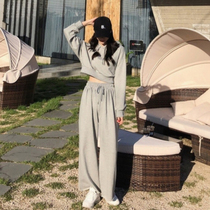 sandro moscoloni early autumn 2020 casual suit sweater feminine temperament wide leg pants top two-piece set