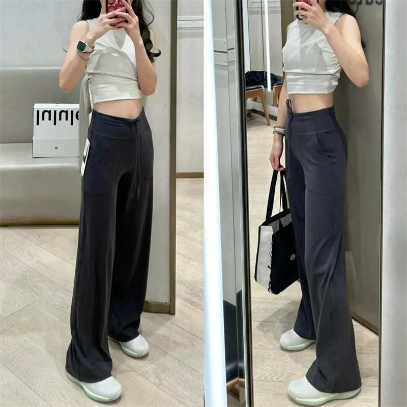 Ll Affordable Casual Straight-Leg Pants Throwback Still Women's Loose-Fitting Sports Pants High-Waisted Slimming Wide-Leg Pants