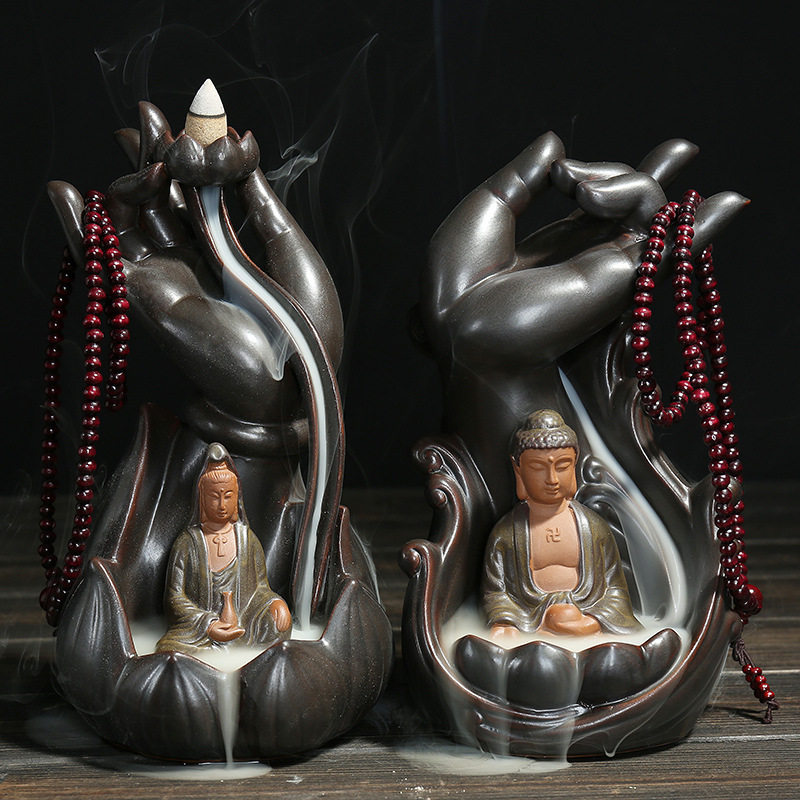 Ceramic incense stove BACK-BACK INCENSE STOVE SUCH AS FUHAND GUANYIN SANDALWOOD STOVE CLASS EARTH WALL RAINWATER GRATE SHEEP