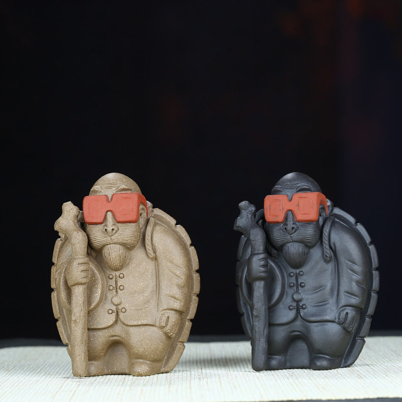 Seven dragon bead turtle fairy Yixing purple sand tea pet handmade ornaments set personalized gifts tea ceremony turtle tea play