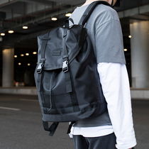 ABOYS drawstring shoulder bag male high school college student school bag tooling trend brand ins personality Japanese casual backpack