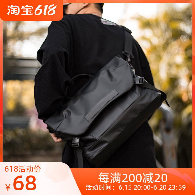 Day Ensemble Slanted Satchel men's bag Tidal Cards Casual Single Shoulder Bag Tooling Small Satchel 100 Hitch Riding Postman Twill Bag