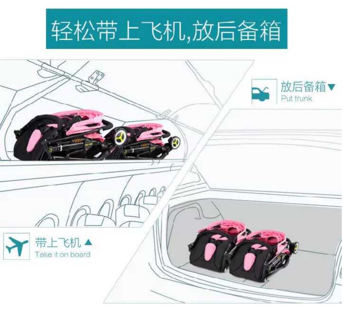 Xe đẩy em bé có thể tháo rời của Uberchild có thể ngồi và nằm nhẹ gấp đôi phong cảnh cao gấp đôi - Xe đẩy / Đi bộ xe đẩy cho bé ngồi