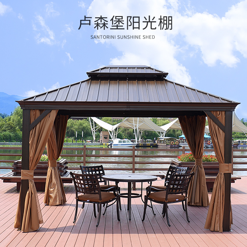 Outdoor tent outdoor awning canopy terrace garden villa four corners pavilion wrought iron assembly gazebo sun room