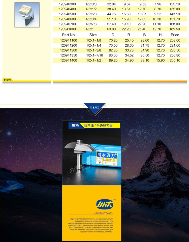 Dao phay gỗ Tứ Xuyên dòng / dao bên Đài Loan bên R cửa tấm đường dao dao 1/2 * 1/4 lưỡi dao phay chuyên nghiệp 1209 xích cắt cỏ