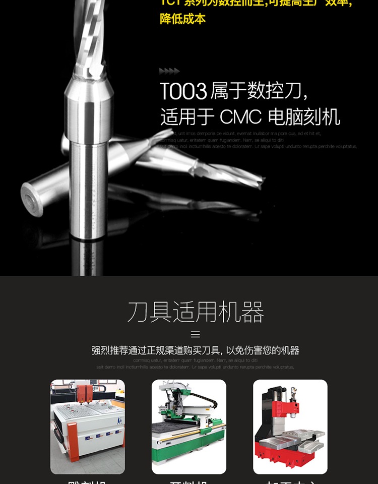 Dao gỗ Tứ Xuyên TCT dao TCT ba lưỡi dao cắt rãnh xoắn 1/2 chế biến gỗ chuyên nghiệp lưỡi dao cắt thẳng 23T003 - Dụng cụ cắt