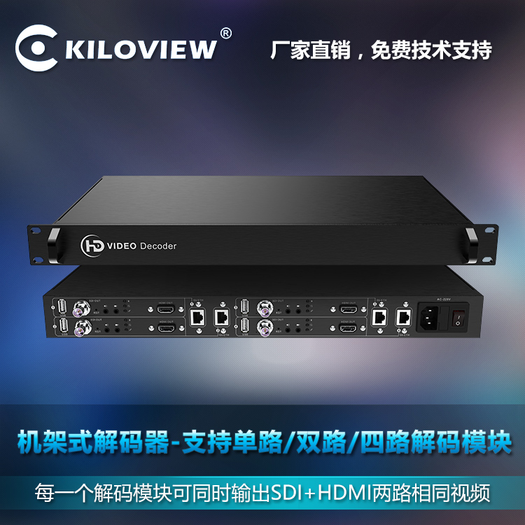 one thousand view electronic UD 1 way 1080P60 rack high definition film decoder H264 monitor upper wall heat sell